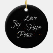 Love Joy Hope Peace Keramisch Ornament (Achterkant)