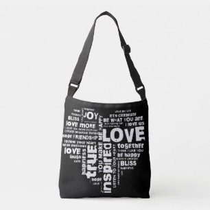 Love Joy Inspiration Words Valentijn day Crossbody Tas