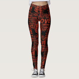 Love Joy Inspiration Words Valentijn day Leggings