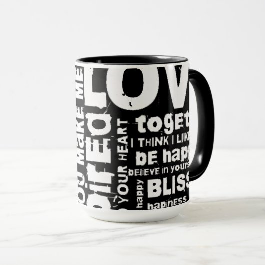 Love Joy Inspiration Words Valentijn day Mok (Voorkant rechts)
