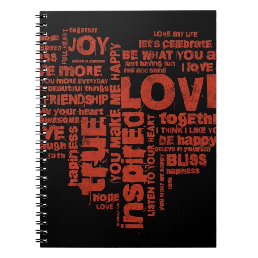 Love Joy Inspiration Words Valentijn day Notitieboek (Voorkant)
