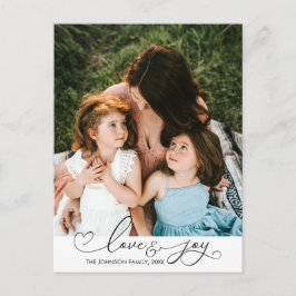Love & Joy | Kerst typografie foto ansichtkaart Briefkaart