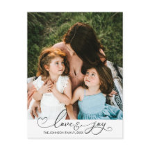 Love & Joy | Kerst typografie foto ansichtkaart