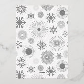 Love & Joy Kerstfoto Modern Silver Snowflake Folie Feestdagenkaart (Achterkant)