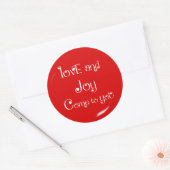 Love & Joy komt naar uw kerstfeest Ronde Sticker (Envelop)