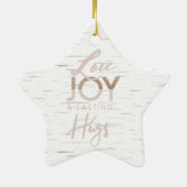 Love Joy & Lastoebel White Wood Birch Bark Name Keramisch Ornament (Achterkant)