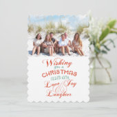 Love Joy Laughter kerstfoto Flat Card Feestdagenkaart (Staand voorkant)