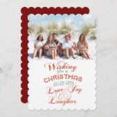 Love Joy Laughter kerstfoto Flat Card Feestdagenkaart (Voorkant / Achterkant)