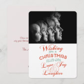Love Joy Laughter kerstfoto Flat Card Feestdagenkaart (Voorkant / Achterkant)