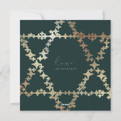 Love Joy Light Elegant Gold Star van David Photo Feestdagenkaart (Achterkant)