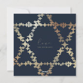 Love Joy Light Elegant Gold Star van David Photo Feestdagenkaart (Achterkant)