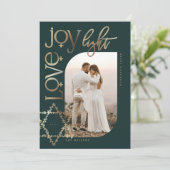 Love Joy Light Star van David Happy Hanukkah Foto Feestdagenkaart (Staand voorkant)