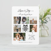 Love & Joy Modern Minimal QR Code Videoboodschap Feestdagenkaart (Staand voorkant)