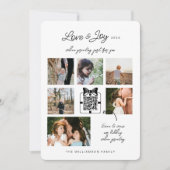 Love & Joy Modern Minimal QR Code Videoboodschap Feestdagenkaart (Voorkant)