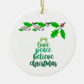 **LOVE/JOY/PEACE* CHRISTMAS CERAMIC ORNAMENT (Voorkant)