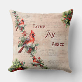 Love, Joy, Peace Christmas Paris Postmark Pillow  Kussen