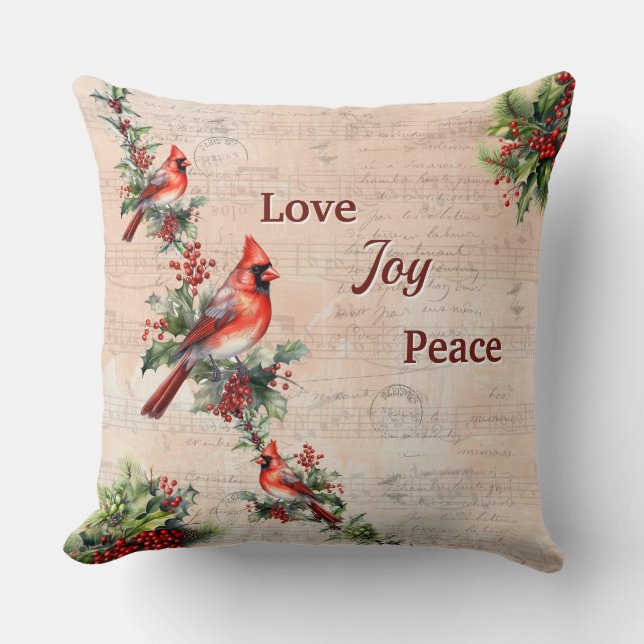 Love, Joy, Peace Christmas Paris Postmark Pillow  Kussen (Voorkant)