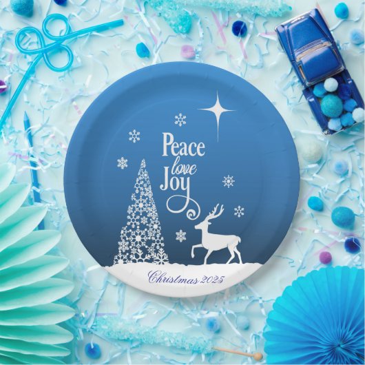 Love, Joy, Peace, Christmas - Personalize Papieren Bordje (Feest)