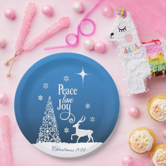 Love, Joy, Peace, Christmas - Personalize Papieren Bordje (Feest)