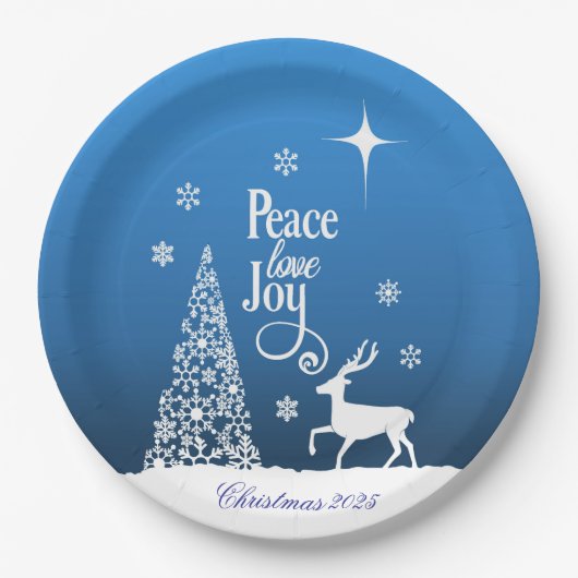 Love, Joy, Peace, Christmas - Personalize Papieren Bordje (Voorkant)