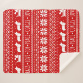Love Joy Peace Corgis Festive Kerstfeestdag Sherpa Deken (Voorkant (horizontaal))