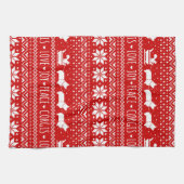 Love Joy Peace Corgis Festive Kerstfeestdag Theedoek (Horizontaal)