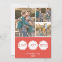 Love Joy Peace | Drie kerstkaarten