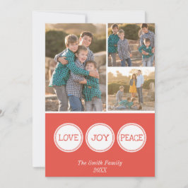 Love Joy Peace | Drie kerstkaarten Feestdagenkaart