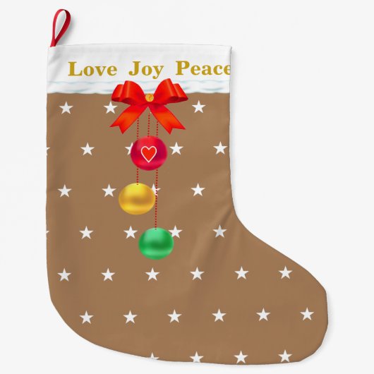 Love Joy Peace Grote Kerstsok (Voorkant)