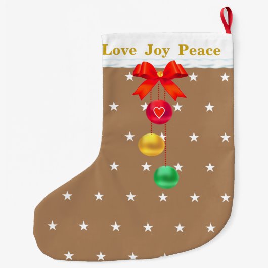 Love Joy Peace Grote Kerstsok (Achterkant)
