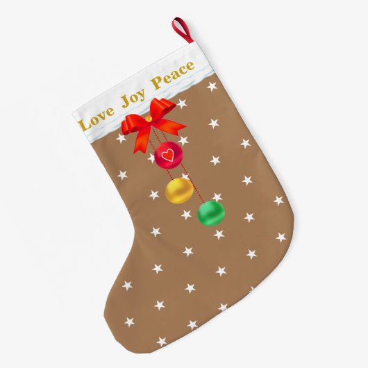 Love Joy Peace Grote Kerstsok (Achterkant (Hangend))