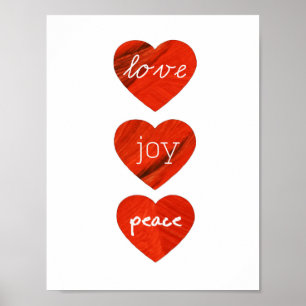 Love Joy Peace Hearts Poster