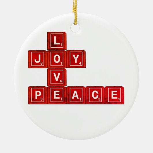Love Joy Peace Keramisch Ornament (Achterkant)