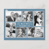 Love Joy Peace Kerstmis Multi Photo Colonial Blue Briefkaart (Voorkant)