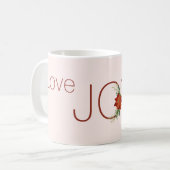 Love Joy peace Kerstpoinsettia Koffiemok (Voorkant links)