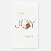 Love Joy peace Kerstpoinsettia Servet (Voorkant)