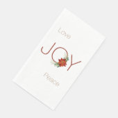 Love Joy peace Kerstpoinsettia Servet (Hoek)