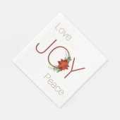 Love Joy peace Kerstpoinsettia Servet (Hoek)