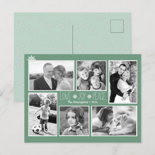 Love Joy Peace kerstsnowflakes Foto Briefkaart
