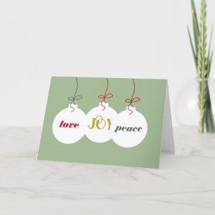 Love Joy Peace kerstversiering Editable Name Feestdagen Kaart
