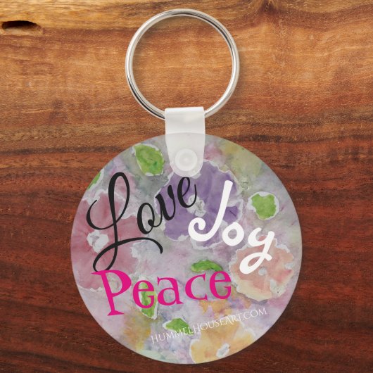Love Joy Peace Keyring Sleutelhanger (Voorkant)