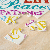Love Joy Peace Kindness Goodness Typography Art Legpuzzel (Zijkant)