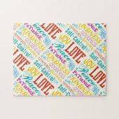 Love Joy Peace Kindness Goodness Typography Art Legpuzzel (Horizontaal)
