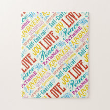 Love Joy Peace Kindness Goodness Typography Art