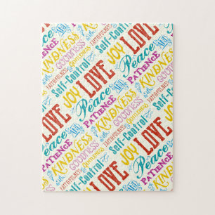 Love Joy Peace Kindness Goodness Typography Art Legpuzzel