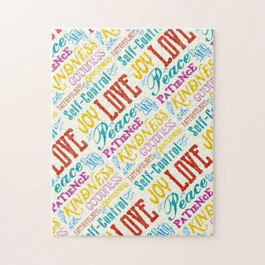 Love Joy Peace Kindness Goodness Typography Art Legpuzzel (Verticaal)