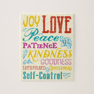 Love Joy Peace Kindness Goodness Typography Art Legpuzzel