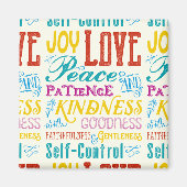 Love Joy Peace Kindness Goodness Typography Art Magneet (Voorkant)