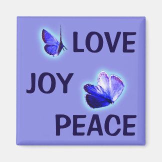 Love Joy Peace Paarse Vlinders Magneet