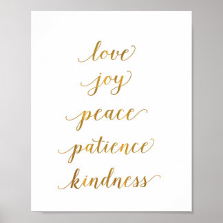 love, joy, peace, patience, kindness - art print